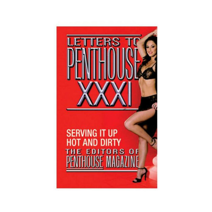 Cover of Letters to Penthouse XXXI book featuring a woman in black lingerie against a red background.