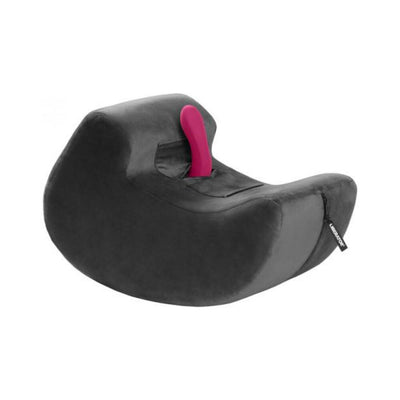Black Liberator Pulse Toy Mount with soft microvelvet cover and two pockets, shown with a pink insertable toy.
