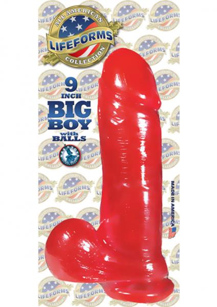 Lifeforms Big Boy Dong With Suction Base 9 Inch  - Red | SexToy.com
