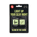 Glow in the dark dice set for couples featuring playful position and location prompts in black and green packaging.