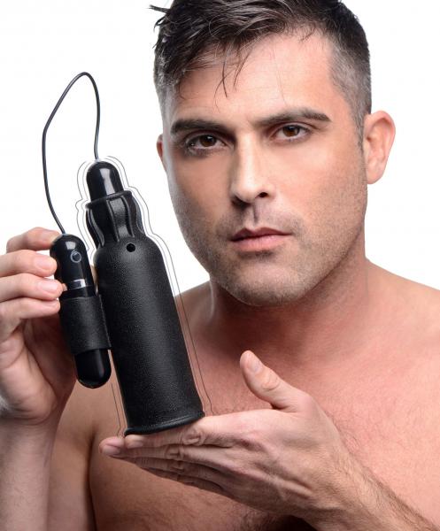 Lightning Stroke Silicone Stroker With Vibrating Bullet | SexToy.com