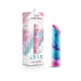 Limited Addiction Fascinate Power Vibe in peach with blue and pink swirls next to its pastel-themed packaging box.