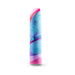Limited Addiction Fascinate Power Vibe in peach with blue and pink swirls, standing upright on white background.