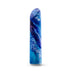 Compact vibrator with a swirling blue and purple galaxy-inspired design and a smooth, rounded tip.