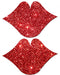 Lips Kisses Red Glitter Pasties O/S | SexToy.com