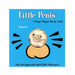 Cover of Little Penis finger puppet parody book with a smiling plush character and playful blue background.