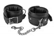 Locking Padded Wrist Cuffs With Chain Black | SexToy.com
