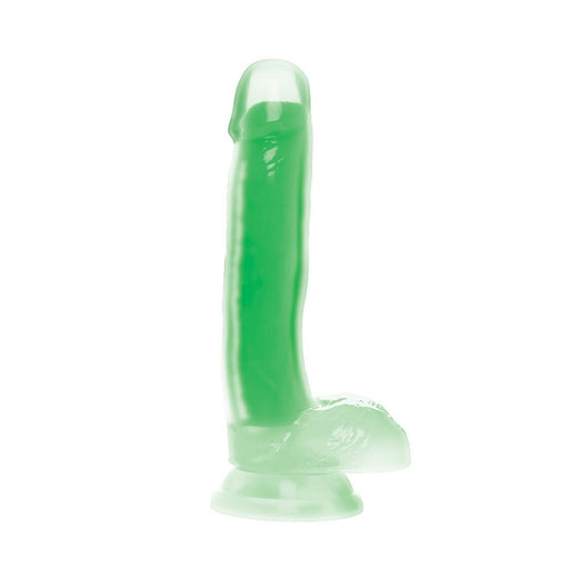 Lollicock Glow-in-the-dark 7 In. Silicone Dildo With Balls Green - SexToy.com