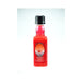 Small clear bottle of red Love Lickers Panty Dropper flavored warming massage oil with black cap.