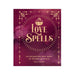 Cover of Love Spells book with gold decorative symbols on a deep purple background by Minerva Radcliffe