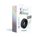 Packaging of Love To Love Cool Ring Noir silicone cockring with soft touch and stretchy features shown on white background.
