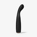 Sleek black silicone G-spot vibrator with ergonomic curved head and textured tip for targeted stimulation.