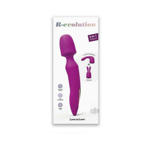 Love To Love R-evolution Rechargeable 3-in-1 Wand Vibrator Sweet Orchid | SexToy.com