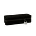 Black velvet rectangular lock box with zipper and silver combination padlock for secure storage.