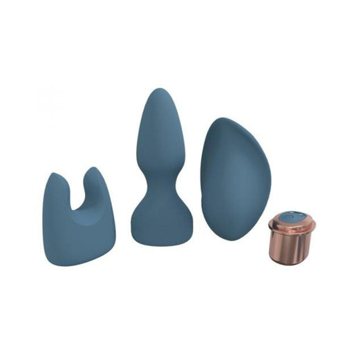 Loveline Ultimate Kit 10 Speed Silicone Rechargeable Waterproof Blue/grey - SexToy.com