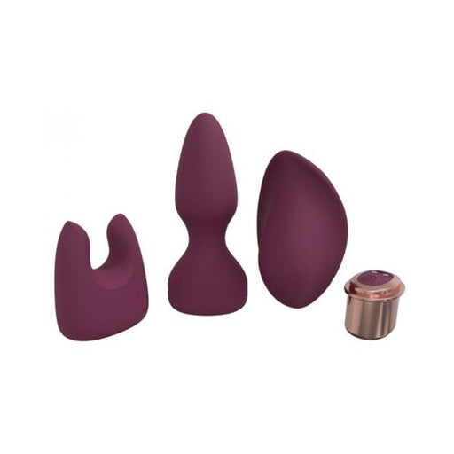 Loveline Ultimate Kit 10 Speed Silicone Rechargeable Waterproof Burgundy - SexToy.com