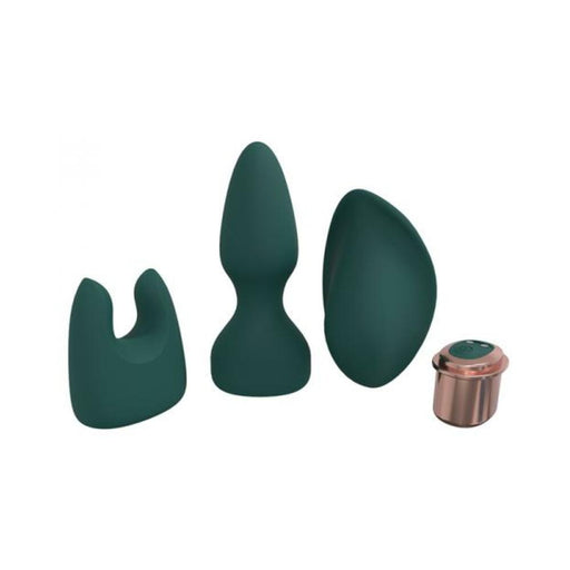 Loveline Ultimate Kit 10 Speed Silicone Rechargeable Waterproof Forest Green - SexToy.com