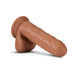 Realistic mocha-colored dildo with suction cup base and detailed texture for lifelike experience.