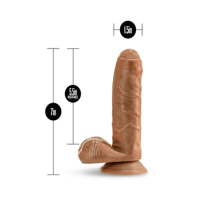 Loverboy Derek The Bartender Mocha realistic dildo with suction base, 7 inches total length, 5.5 inches insertable, 1.5 inches diameter.