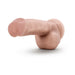 Beige realistic dildo with detailed texture and suction cup base on white background.