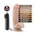 Vanilla-colored 7-inch realistic vibrating dildo with remote control and suction cup base, highlighting body-safe and waterproof features.