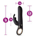 Black Blush Lush Victoria rabbit vibrator with ergonomic design and detailed size measurements shown.