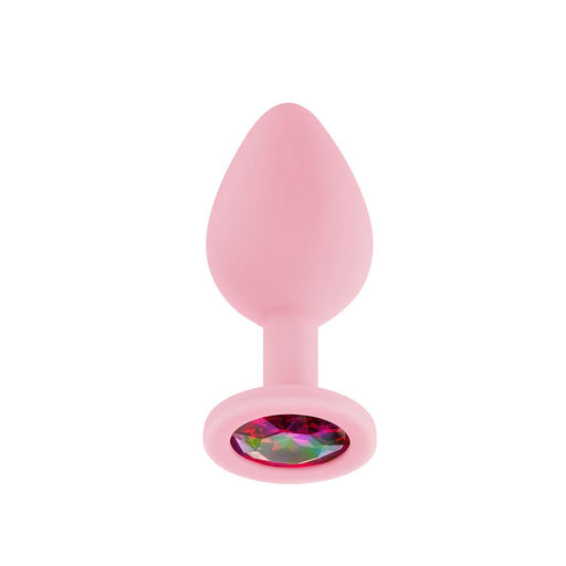 Luv Inc Jp32 Jeweled Medium Plug With 3 Stones Light Pink | SexToy.com