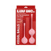 Luv Inc KG88 light pink textured silicone kegel balls set with single and double ball designs on red packaging.