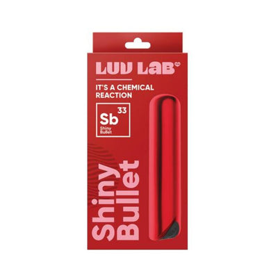 Luv Lab Sb33 Shiny Bullet in red with sleek metallic finish in branded red packaging.