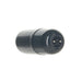 Black cylindrical vibrating bullet with power button on one end, designed for discreet pleasure use.