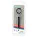Lux Active Tether adjustable black silicone cock tie in clear retail packaging with branded label.