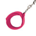 Close-up of a hot pink neoprene cuff with metal swivel clip from the Lux Fetish 7-piece bed restraint set.
