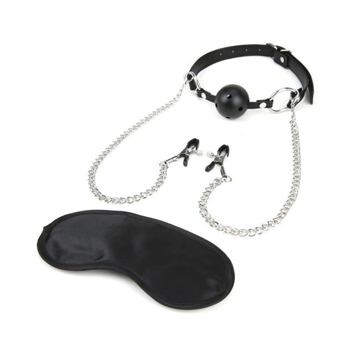 Lux Fetish Breathable Gag With Nipple Clamp - SexToy.com