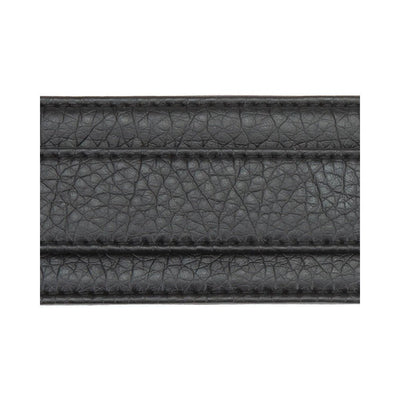 Close-up of black leatherette material with textured stitching detail on Lux Fetish cuffs.