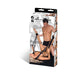 Packaging of Lux Fetish Position Pal sex sling in black with image of couple demonstrating adjustable straps and padded support.