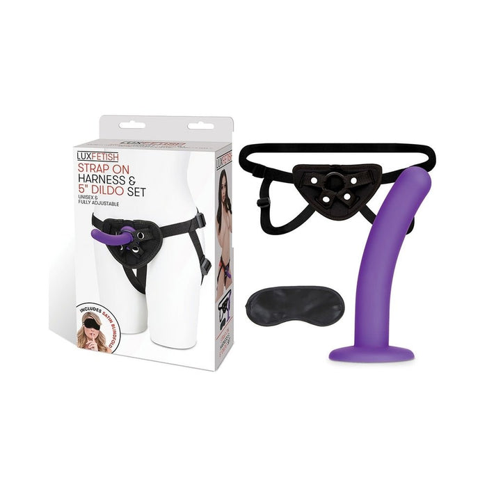 Lux Fetish Strap-on Harness 5 In. Dildo Set - SexToy.com