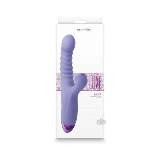 Luxe Nova Thrusting And Throbbing Dual Stimulator Purple | SexToy.com