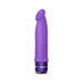 Purple silicone vibrator with a smooth, curved design and a multi-speed dial base.
