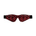 Burgundy luxury eye mask with a textured diamond pattern and black elastic strap for a comfortable fit.