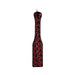 Black and red luxury paddle with a textured diamond pattern and wrist strap detail.