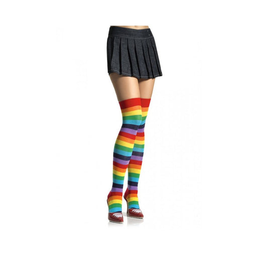 Lycra Acrylic Rainbow Thigh High Stockings O/S | SexToy.com