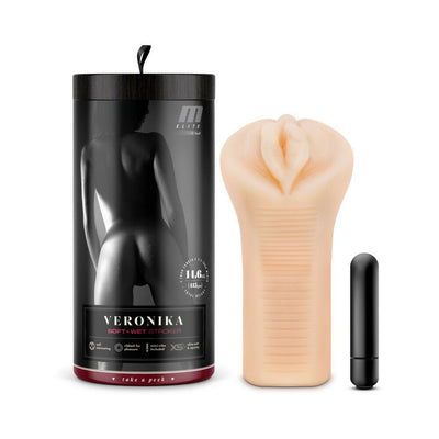 M Elite Platinum Hekx Silicone Stroker Black - SexToy.com