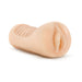 Beige M Elite Soft And Wet Annabella textured pleasure sleeve with ribbed design on white background