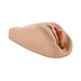 M Elite Soft And Wet Renata Tan realistic textured pleasure sleeve in tan color with ribbed canal design