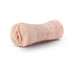 M for Men Ashley Vanilla soft, textured, handheld male masturbator in light skin tone with ribbed exterior design