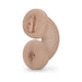 Ivory-colored dual-ended soft and flexible male stroker with glow-in-the-dark feature, designed for varied sensations.