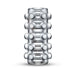 Frosted translucent M For Men Soft And Wet Orb Reversible Stroker with raised textured nodules and ribbed design.