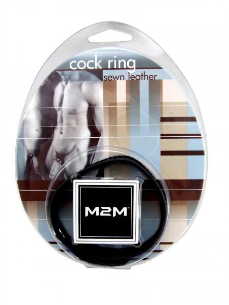 M2M Cock Ring Leather 3 Snaps Black | SexToy.com