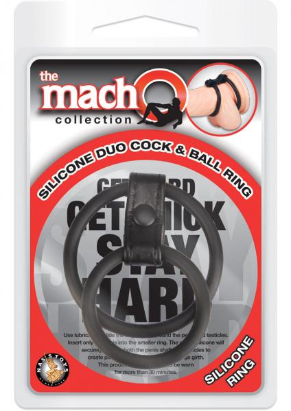 Macho Silicone Duo Cock And Ball Ring Black | SexToy.com