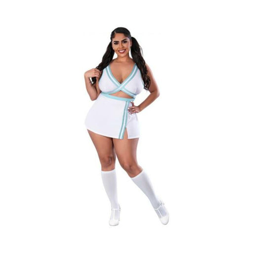 Magic Silk Dress Up School Spirit Costume White Queen Size - SexToy.com